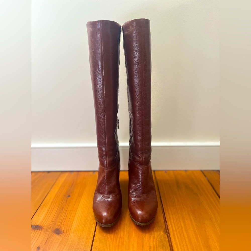 Nine West Chestnut Brown Leather Boots